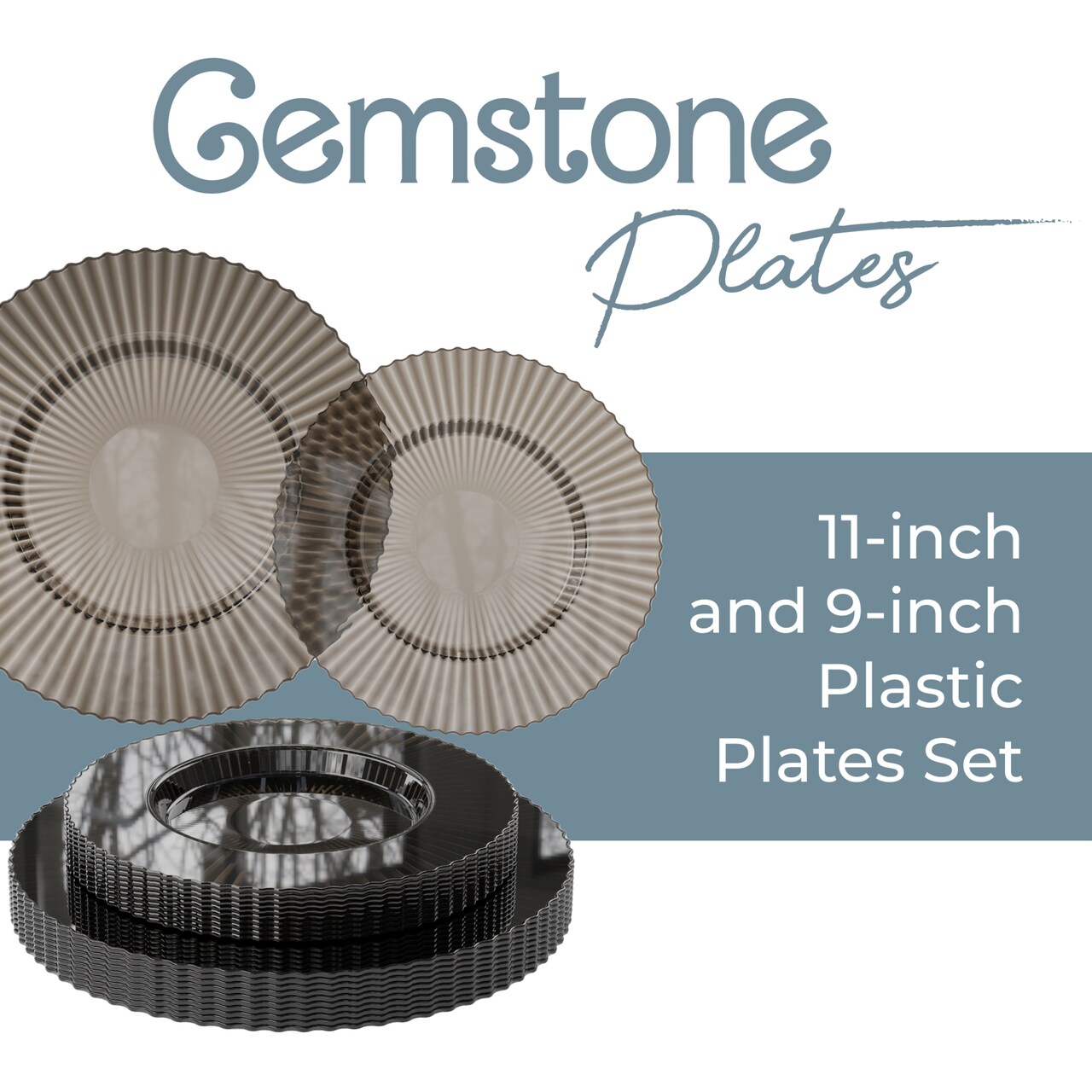 Exquisite Elegant Plastic Disposable Plates Set I 9 Inch & 11 Inch Disposable Plastic Plates | Great for Weddings Parties And Formal Occasions